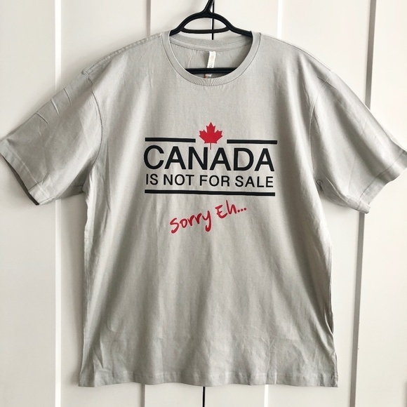 Canada Is Not For Sale T Shirt, Canada Shirt With Maple Leaf, Gray, Mens L, NEW - Picture 2 of 8